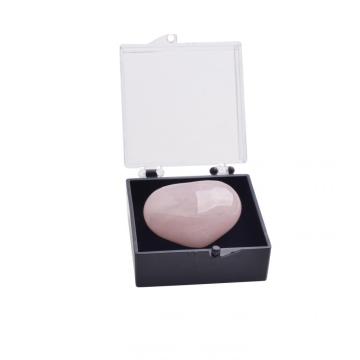 Rose Quartz Gemstone Puffy Heart 32MM Polished