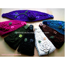 Personalizado Moda Novo Design Mão Knitted Ladies Headband Neckwarmer Turbante