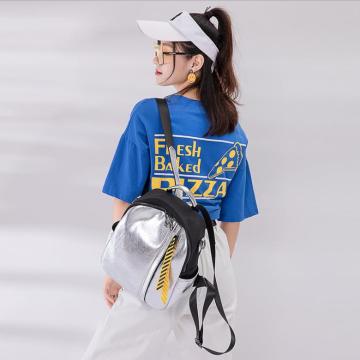 Fashionable girls' leisure reflective PU cool backpacks