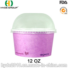 Crème glacée de 12oz Disposableice papier tasse avec couvercle (12 oz-4)
