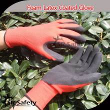 Sr Safety13 gauge knitted red polyester coated black latex on palm for safety working gloves