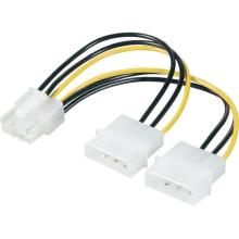 Dual-Molex zu PCI-E Power-Grafikkarte Adapterkabel