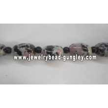 Light grey pink Jewelry beads ceramic beads