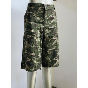 Pantalon central camouflage coton