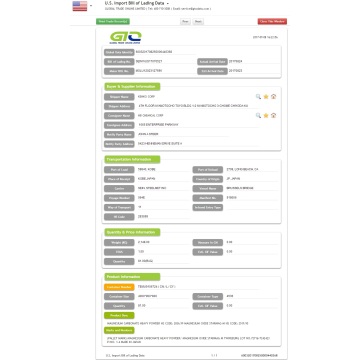 Données d&#39;importation de carbonate de magnésium aux États-Unis