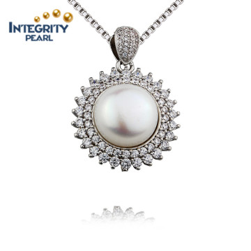Colgante de perlas de agua dulce de diseño hermoso 10mm AAA colgante de perlas cultivadas
