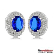 Vintage Sapphire Blue Color Stud Party Earrings (CER0192-B)