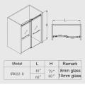 304SUS &amp; 8 / 10mm gehärtetes Glas Schiebe-Duschwand (A-KW022-D)