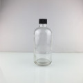 500ml Clear Boston Round Glass Bottle with Plastic Cap