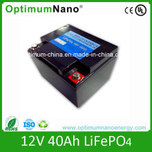 Tipo de batería de litio 12volt 40 Ah LiFePO4 batería para UPS y sistema solar