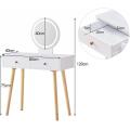 White Dressing Table with LED Lights Mirror