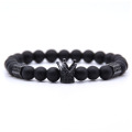 Men's crown natural stone bead bracelets