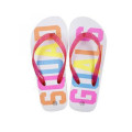 Chinelos flip-flop com impressão de carta colorida para meninas