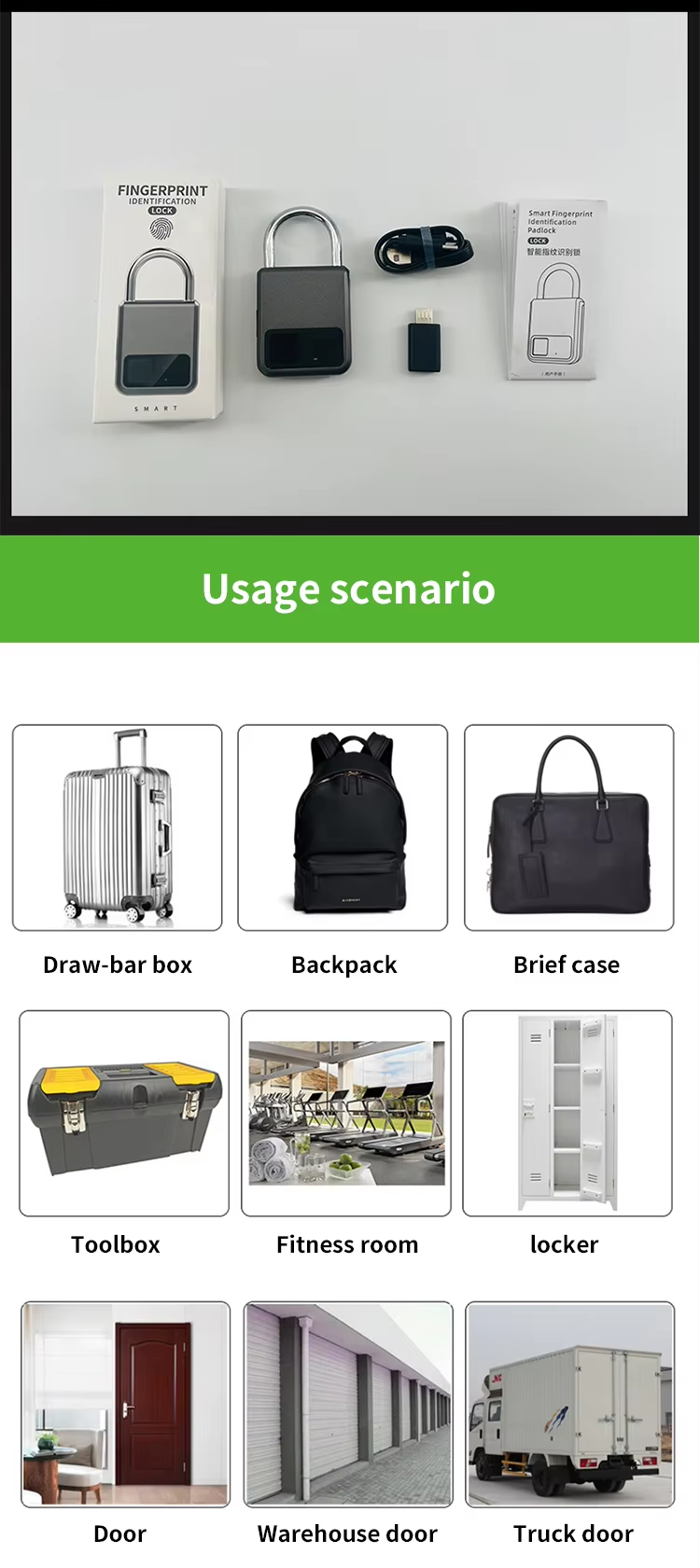 9 biometric Padlock 9 biometric Padlock