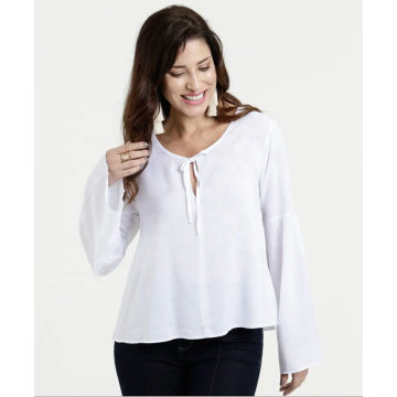 2020 Flare Langarm Chiffonbluse Damen