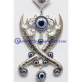 Turkish Evil Eye Horseshoe Pendant Zulfiqar crossed swords machete wall home decoration