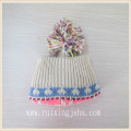 winter snowflake pompom hat