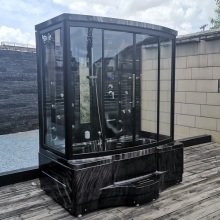Cabine de douche à vapeur à porte coulissante en verre trempé