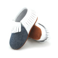 Elastic Crib Shoes Soft Leather Sole Baby Moccasins