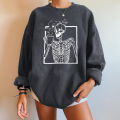 Halloween -Schädel Grafiker Fleece übergroßes Sweatshirt