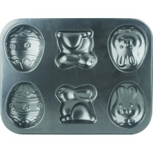 Antiadherente para hornear Pan horneado moldes moldes de Muffin Hallowmas 6 cavidad