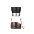 Spice glass jar with plastic/stainless steel grinder cap