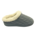 ladies full fuzzy house shoes cable knit slippers