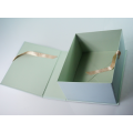 Magnetic Paper Folding Box with Ribbon Closure