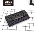 Fashion luxury women purses geometric luminous PU leather card holders women purse wallets