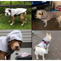 Poncho de lluvia de perro gris con capucha