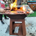 Wood Fired Barbecue Corten Steel Charcoal BBQ