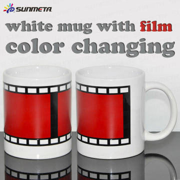 Sublimation changeant de couleur tasse de café blanc