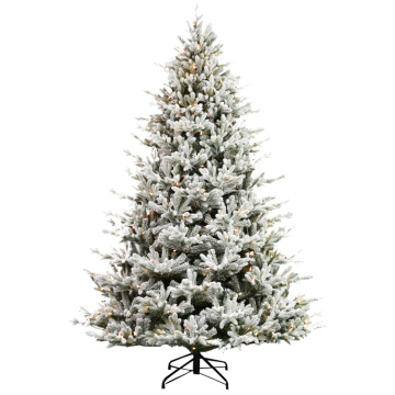 Best Choice Products 7.5ft Pre-Lit Snow Flocked Artificial Holiday Christmas Pine Tree for Home, Office, Party Decoration