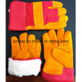 Winter Leather Work Gloves, Winter Working Glove, Cow Grain Leather Fleecy Lined Winter Warm Working Gloves