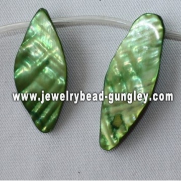 relva verde folha forma água doce shell beads