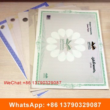 Certificado de papel de marca de água anti-contrafacção
