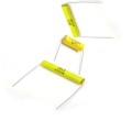 Topmay 1, 000 a 3, 000V DC amarelo tipo Axial Capacitor filme de poliéster metalizado