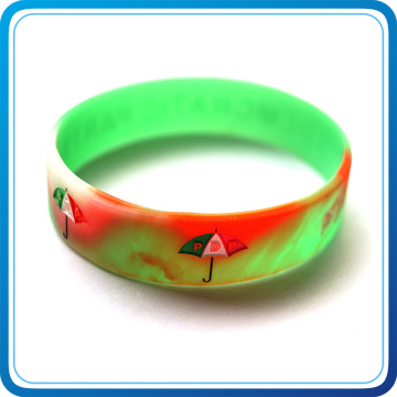 Bracelete material Eco-Amigável gravado personalizado do silicone da impressão