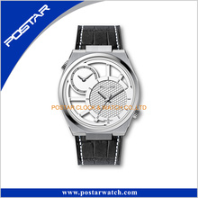 Soem-kundenspezifische Edelstahl-Uhr-Doppelt-Vorwahlknopf-Quarz-Armbanduhr