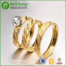 Gold Plated Micro Inlay Zircon Stainless Steel Ring