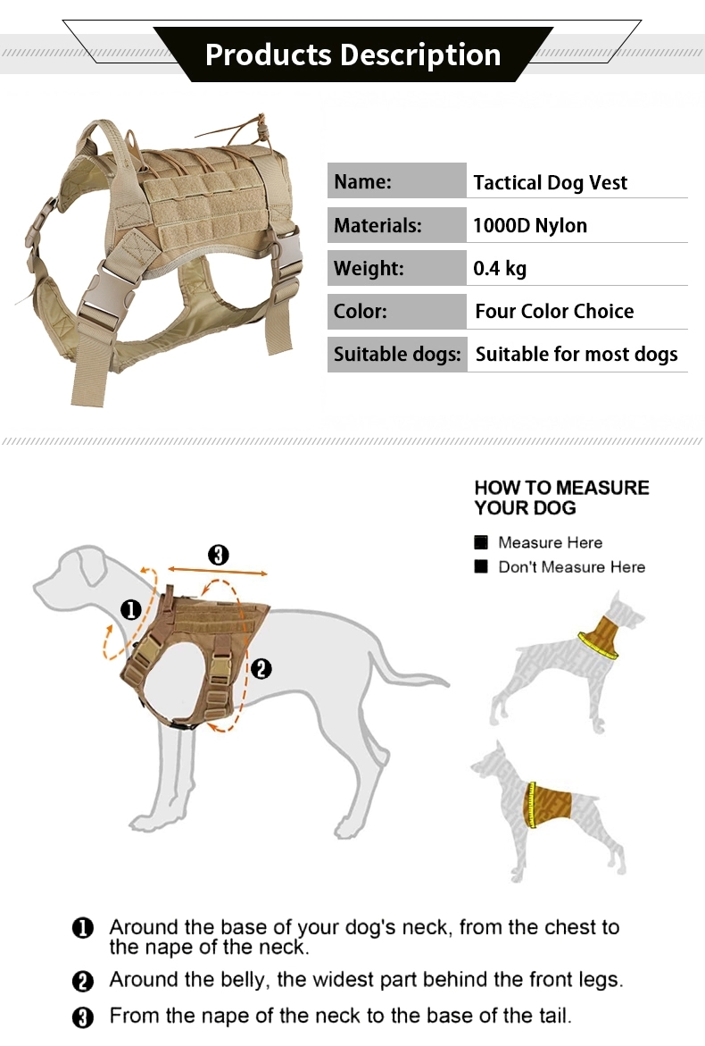 Military Tactical Dog Training Vest 