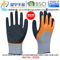 13G Polyester Shell Nitrile 3/4 Coated Inner, Sandy Nitrile Thumb Coated Outer Gloves (N2002) with CE, En388, En420, Work Gloves