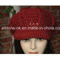 Hand Crochet Hat Padrão Slouchy Womens Newsgirl Newsboy Hat Cap