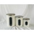 Home 3 stainless steel window food storage canisters