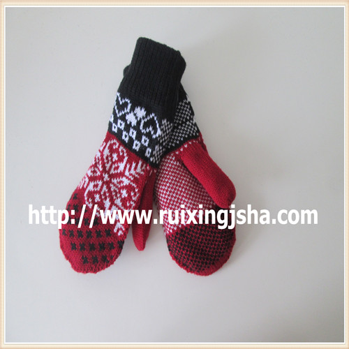 women knitted jacquard weave gloves