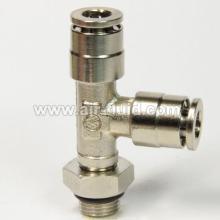 BSPP Thread giratória Tee execução pneumática Metal Push-em-acessórios