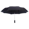 Black Mens Folding Umbrella Windproof Hook Handle