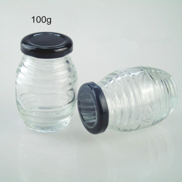 100g Mini Clear Honey Glass Jar with Metal Lid Wholesale