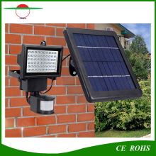 Luz de inundación impermeable al aire libre de la luz de inundación de 3W 60LED con el sensor de movimiento y el panel solar ajustable