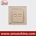 Golden Internet Wall Socket with Telephone Port